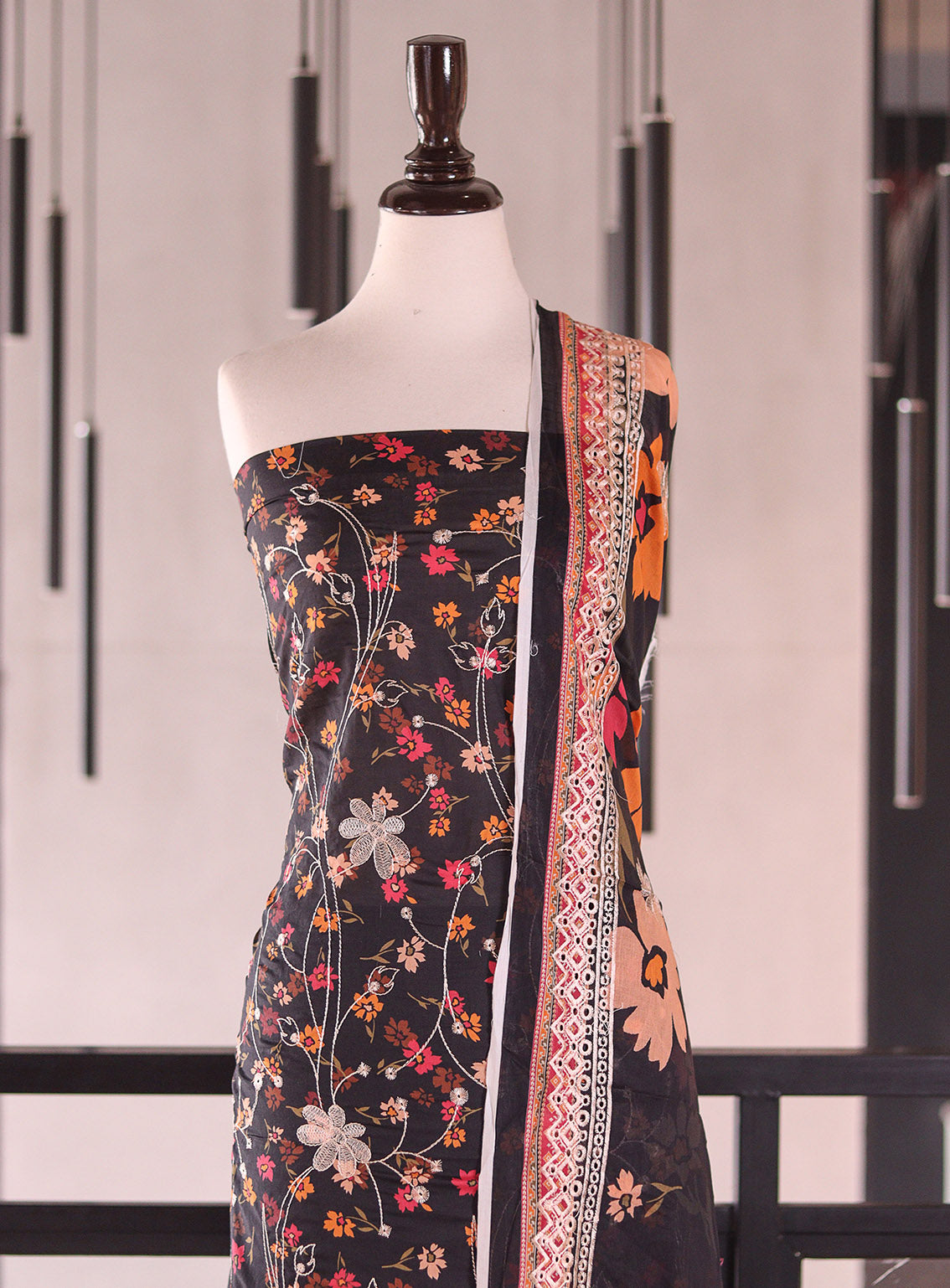 Royal Fashion Embroidered Cambric 3 Piece Unstitched Suit RF26EU D-DE001 Black & Multi Royal Fashion Embroidered Cambric 3 Piece Unstitched Suit RF26EU D-DE001 Black & Multi