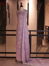 Royal Fashion Embroidered Chiffon 3 Piece Unstitched Suit RF26EU D-ET3741 Lilac