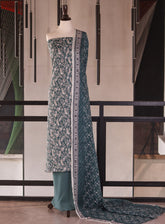 Royal Fashion Embroidered Chikankari Lawn 3 Piece Unstitched Suit RF26EU D-01 Green