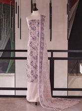Royal Fashion Embroidered Chikankari Lawn 3 Piece Unstitched Suit RF26EU D-03 Lilac