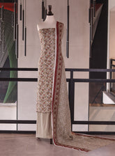 Royal Fashion Embroidered Chikankari Lawn 3 Piece Unstitched Suit RF26EU D-06 Beige