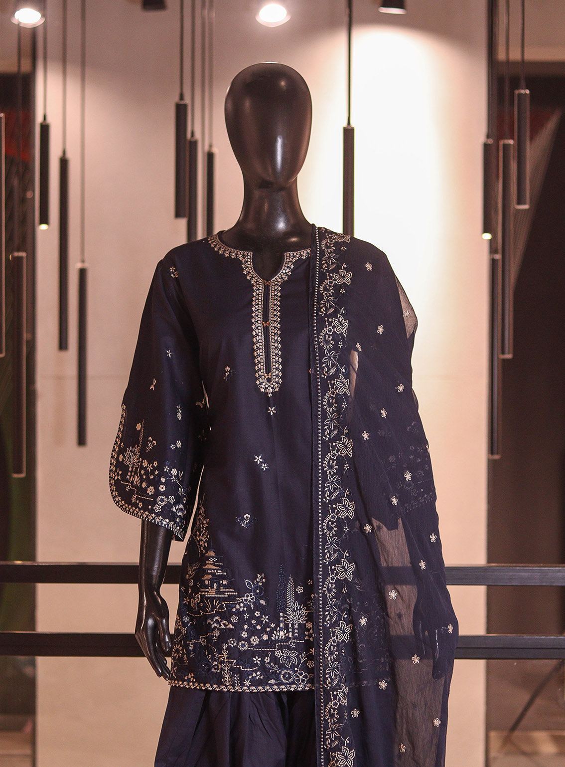 Royal Fashion Embroidered Cotton 3 Piece Stitched Suit RF26EP D-SNSC-445 Dark Blue Royal Fashion Embroidered Cotton 3 Piece Stitched Suit RF26EP D-SNSC-445 Dark Blue