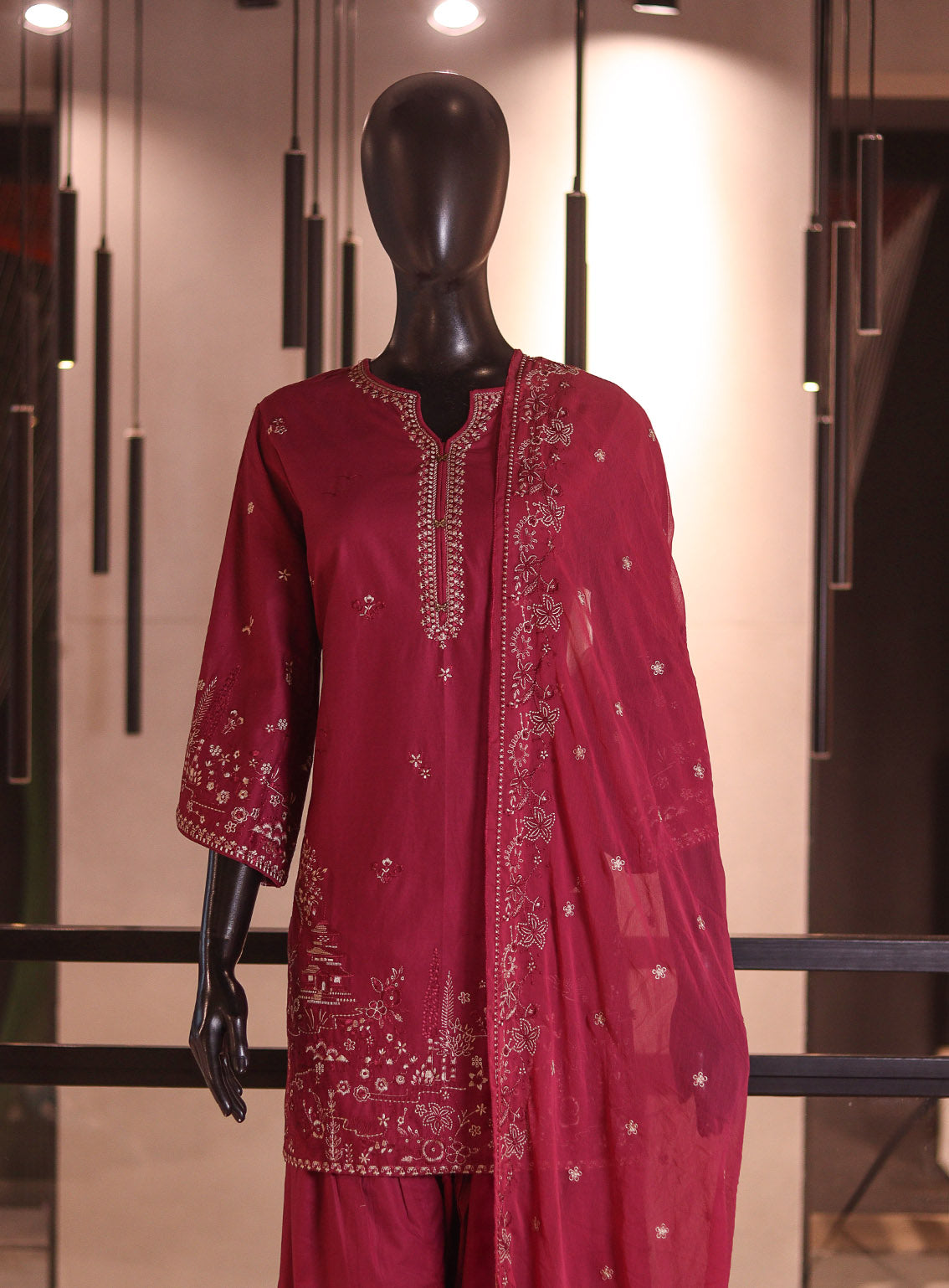 Royal Fashion Embroidered Cotton 3 Piece Stitched Suit RF26EP D-SNSC-445 Dark Pink Royal Fashion Embroidered Cotton 3 Piece Stitched Suit RF26EP D-SNSC-445 Dark Pink