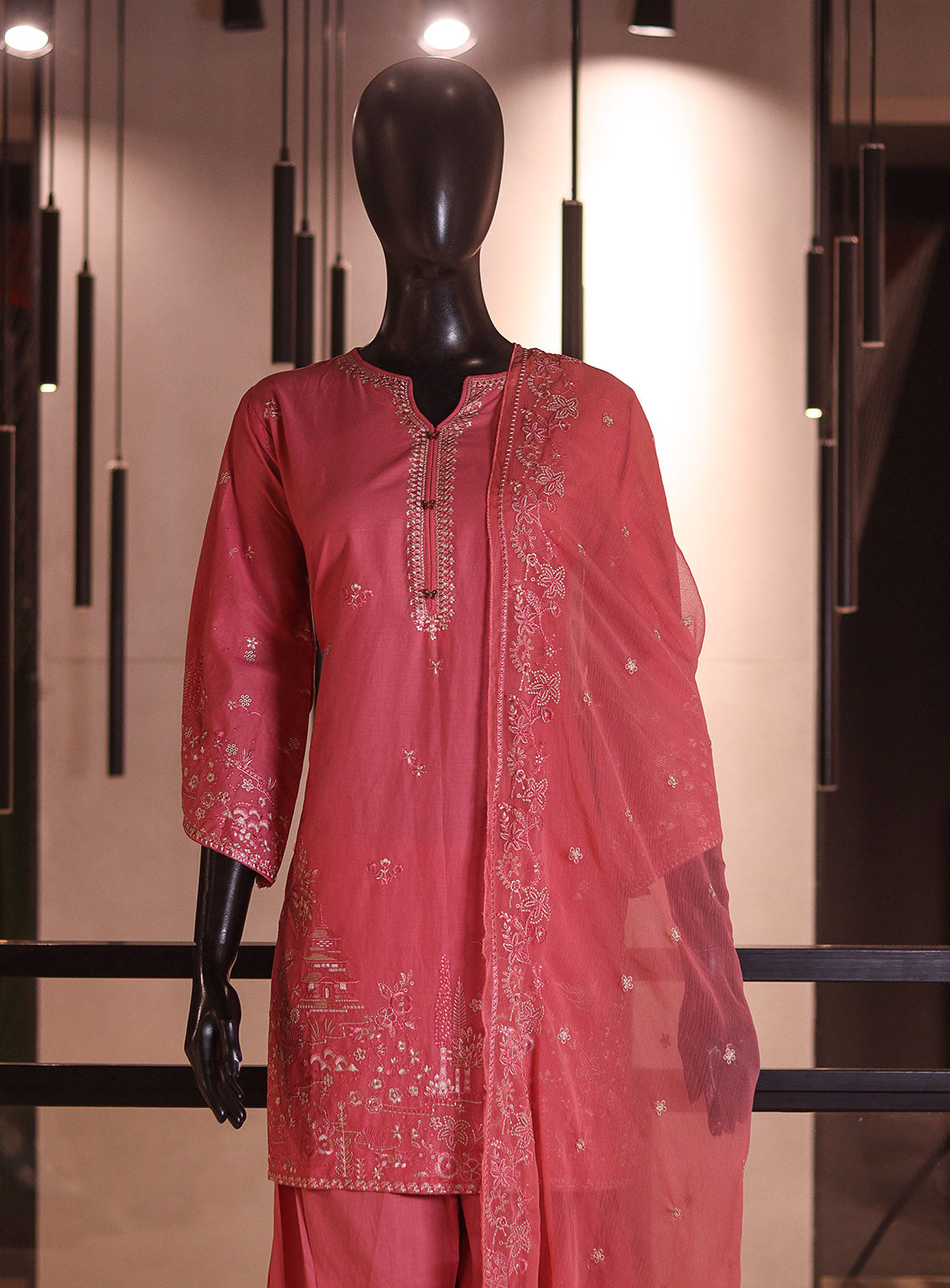 Royal Fashion Embroidered Cotton 3 Piece Stitched Suit RF26EP D-SNSC-445 Pink Royal Fashion Embroidered Cotton 3 Piece Stitched Suit RF26EP D-SNSC-445 Pink