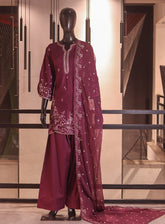 Royal Fashion Embroidered Cotton 3 Piece Stitched Suit RF26EP D-SNSC-445 Purple
