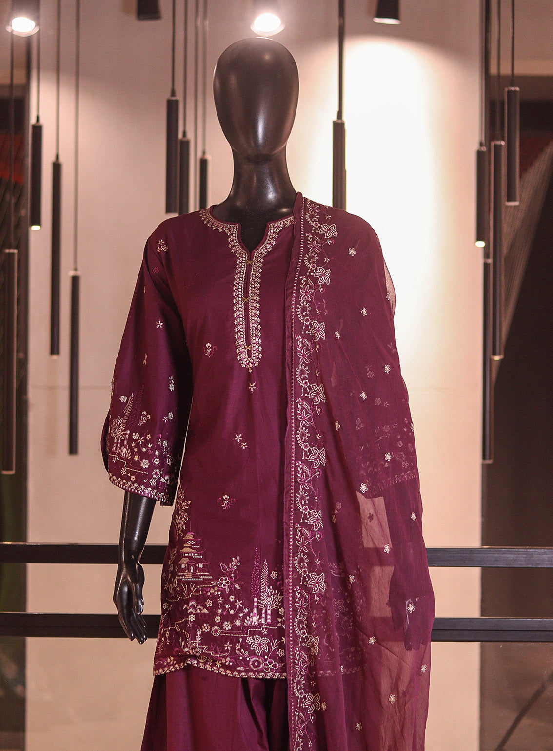 Royal Fashion Embroidered Cotton 3 Piece Stitched Suit RF26EP D-SNSC-445 Purple Royal Fashion Embroidered Cotton 3 Piece Stitched Suit RF26EP D-SNSC-445 Purple