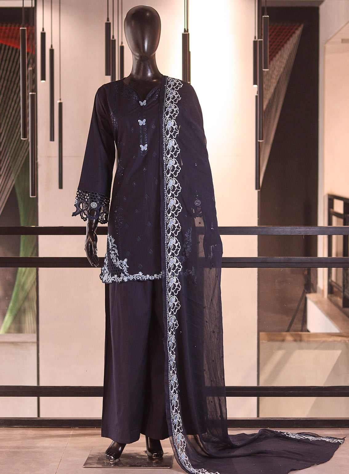 Royal Fashion Embroidered Cotton 3 Piece Stitched Suit RF26EP D-SNSC-545 Dark Blue Royal Fashion Embroidered Cotton 3 Piece Stitched Suit RF26EP D-SNSC-545 Dark Blue