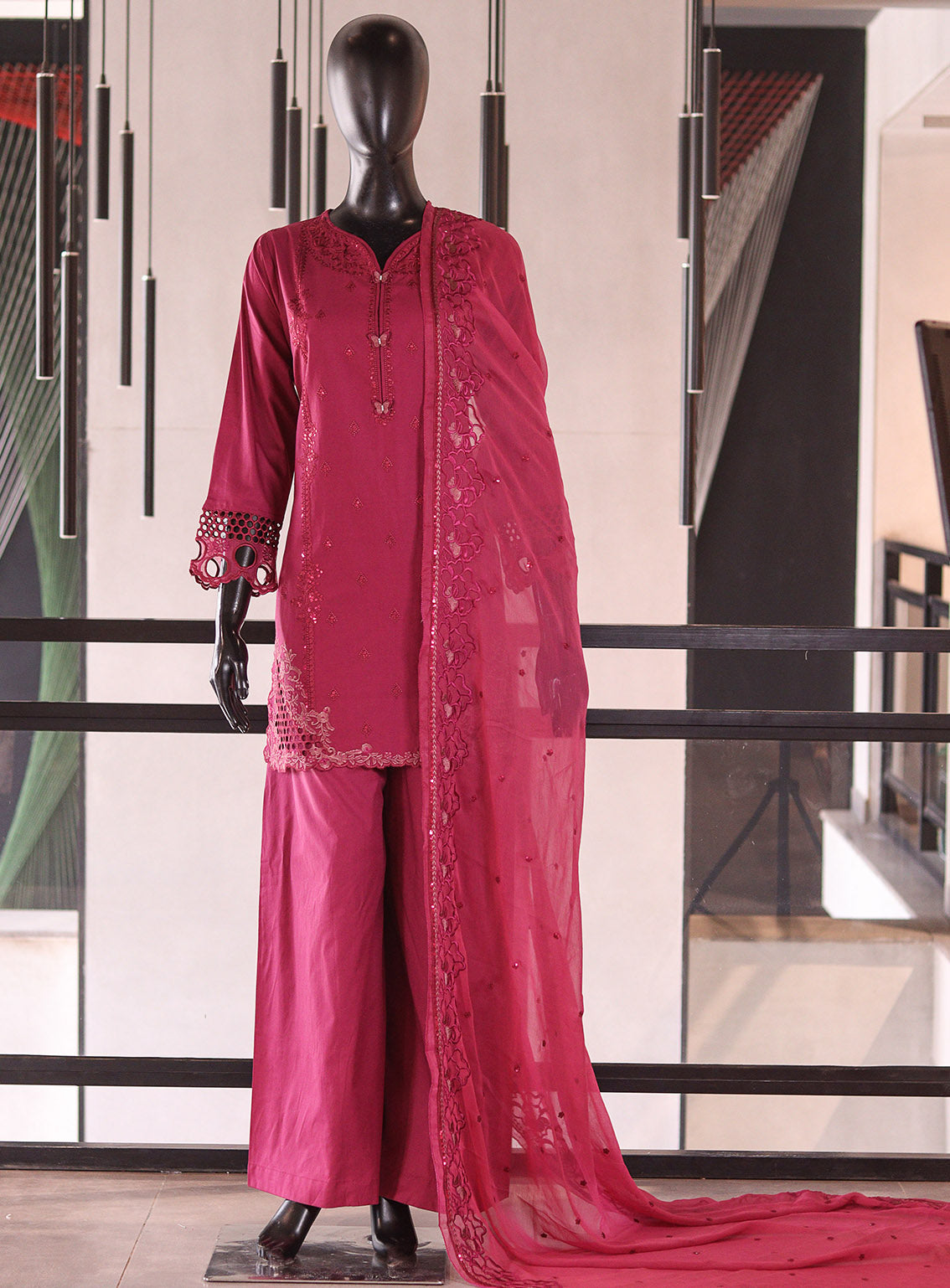 Royal Fashion Embroidered Cotton 3 Piece Stitched Suit RF26EP D-SNSC-545 Dark Pink Royal Fashion Embroidered Cotton 3 Piece Stitched Suit RF26EP D-SNSC-545 Dark Pink