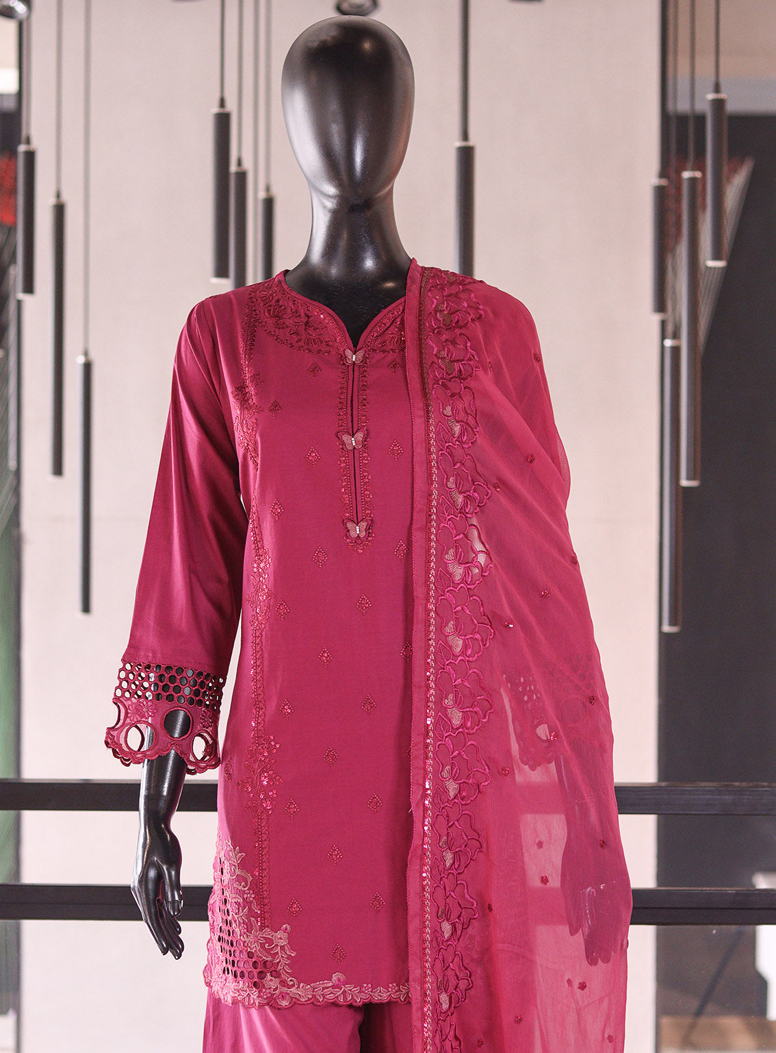 Royal Fashion Embroidered Cotton 3 Piece Stitched Suit RF26EP D-SNSC-545 Dark Pink Royal Fashion Embroidered Cotton 3 Piece Stitched Suit RF26EP D-SNSC-545 Dark Pink