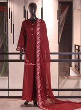 Royal Fashion Embroidered Cotton 3 Piece Stitched Suit RF26EP D-SNSC-545 Maroon