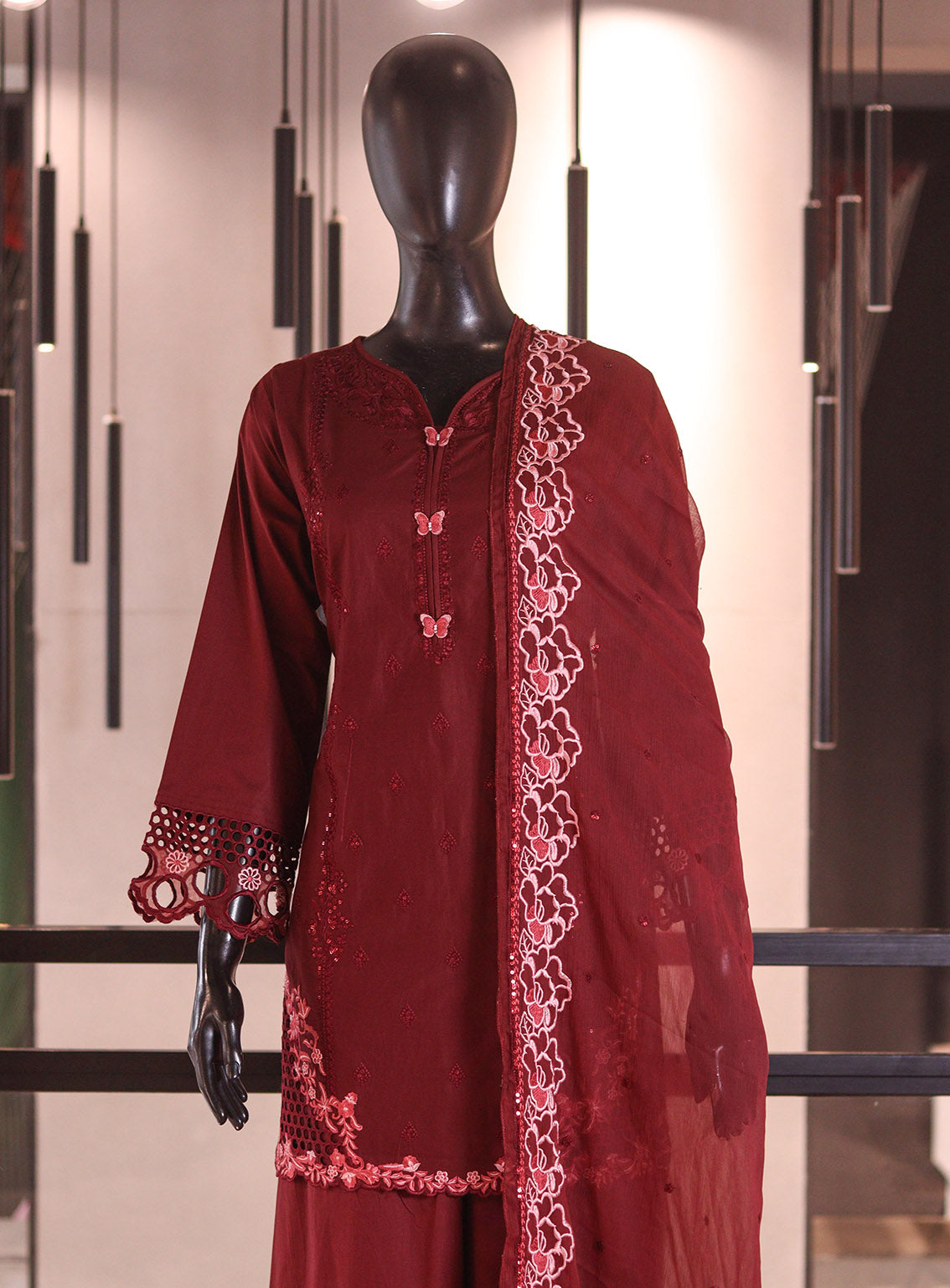 Royal Fashion Embroidered Cotton 3 Piece Stitched Suit RF26EP D-SNSC-545 Maroon Royal Fashion Embroidered Cotton 3 Piece Stitched Suit RF26EP D-SNSC-545 Maroon