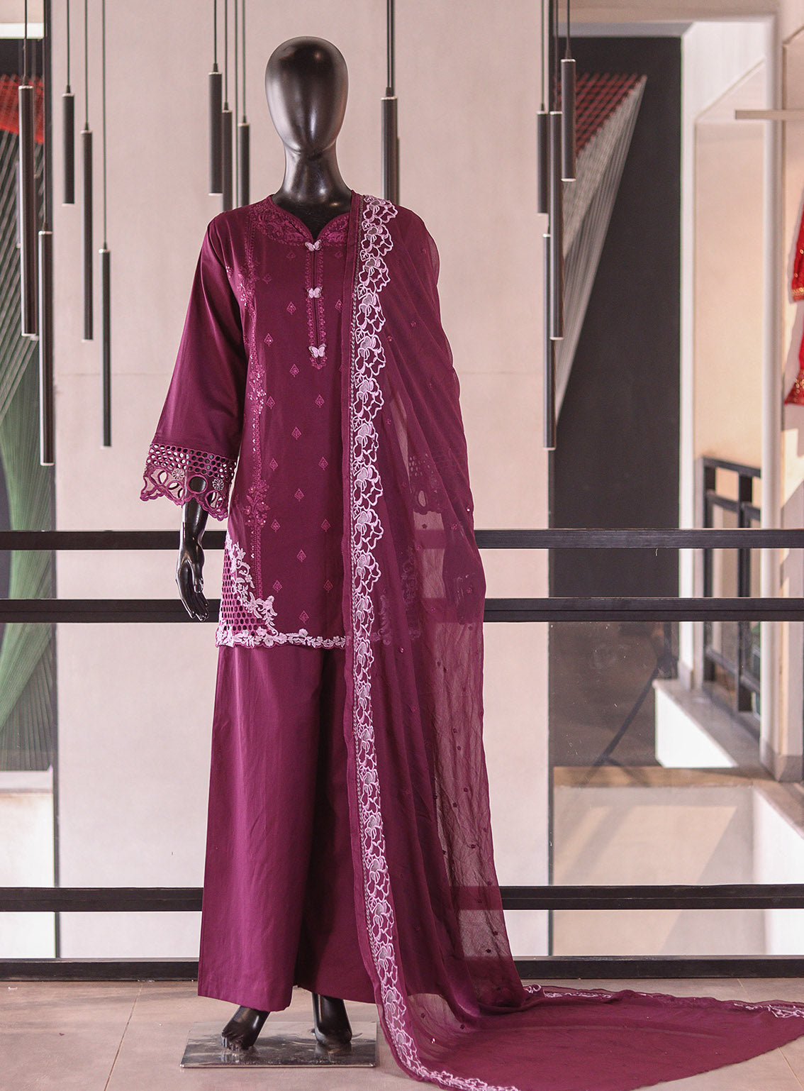 Royal Fashion Embroidered Cotton 3 Piece Stitched Suit RF26EP D-SNSC-545 Purple Royal Fashion Embroidered Cotton 3 Piece Stitched Suit RF26EP D-SNSC-545 Purple