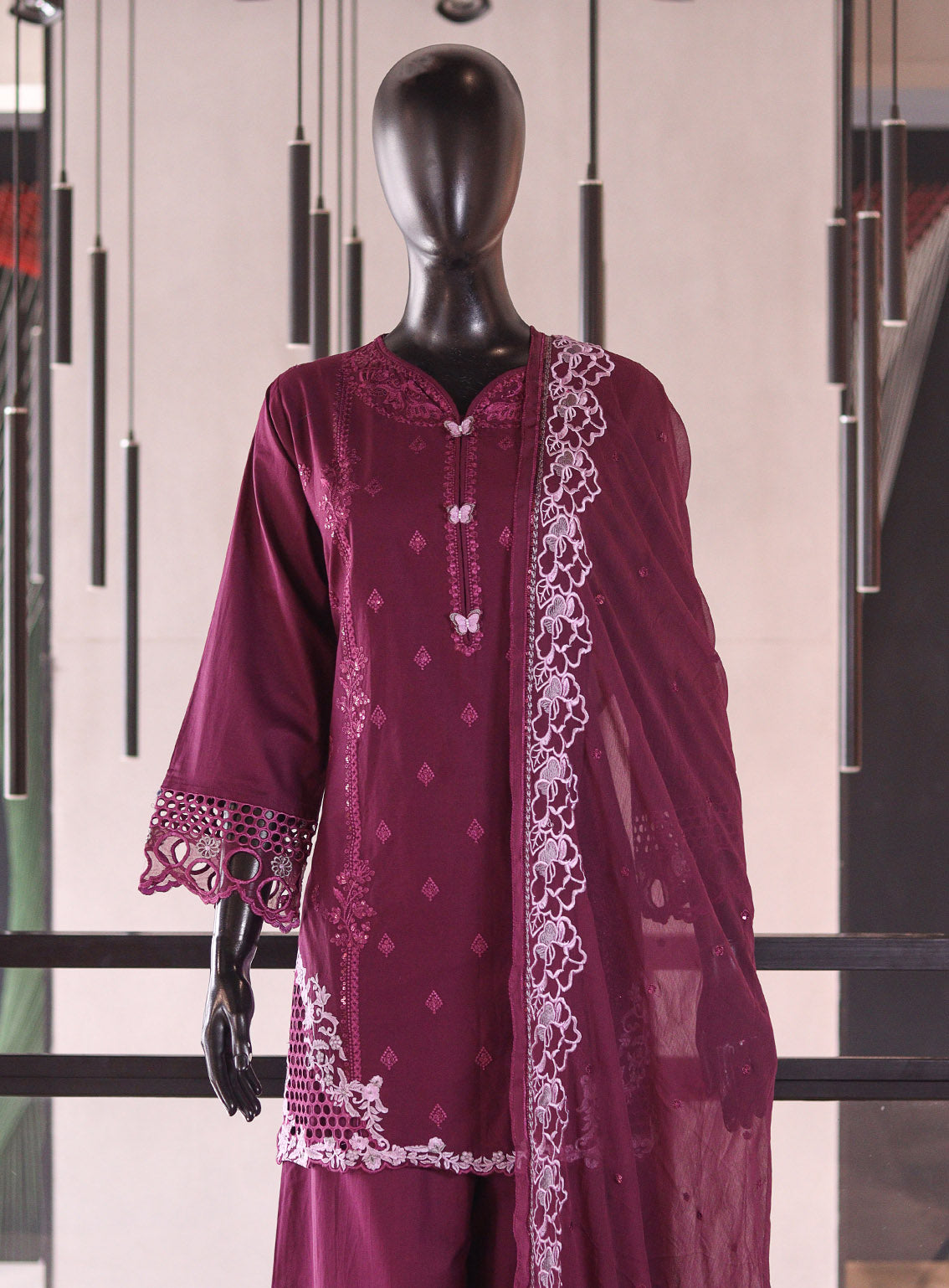 Royal Fashion Embroidered Cotton 3 Piece Stitched Suit RF26EP D-SNSC-545 Purple Royal Fashion Embroidered Cotton 3 Piece Stitched Suit RF26EP D-SNSC-545 Purple