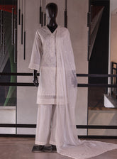 Royal Fashion Embroidered Cotton 3 Piece Stitched Suit RF26EP D-SNSC-R04-WH