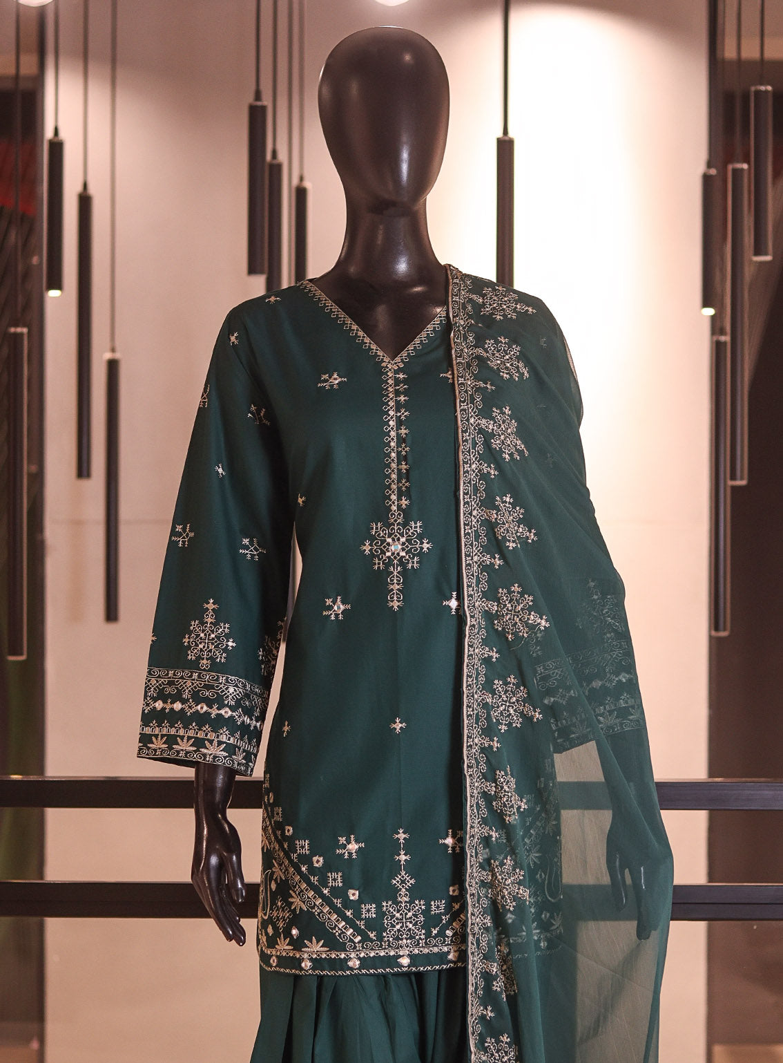 Royal Fashion Embroidered Cotton 3 Piece Stitched Suit RF26EP D-SNSC-W445 Bottle Green Royal Fashion Embroidered Cotton 3 Piece Stitched Suit RF26EP D-SNSC-W445 Bottle Green