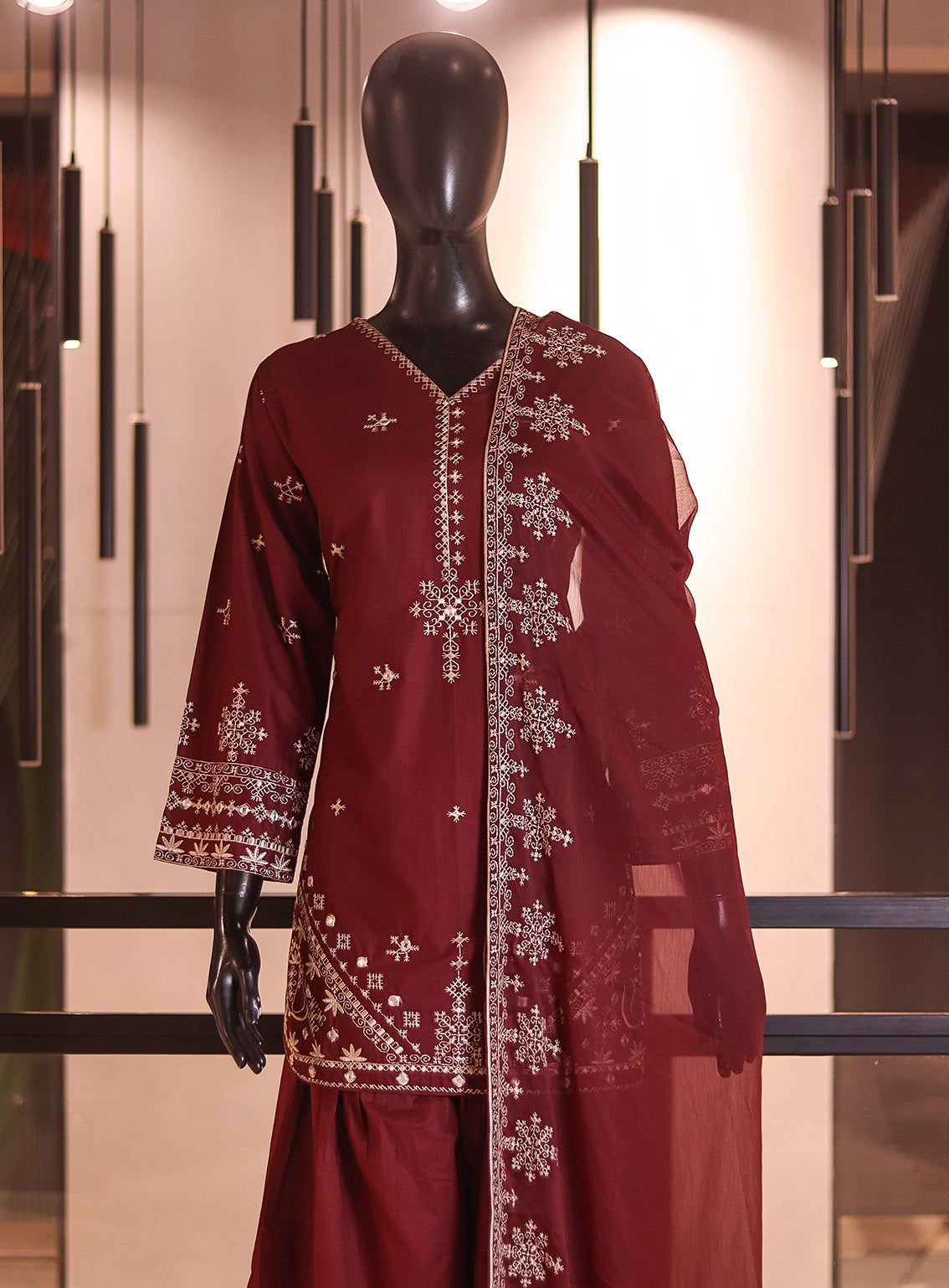 Royal Fashion Embroidered Cotton 3 Piece Stitched Suit RF26EP D-SNSC-W445 Maroon Royal Fashion Embroidered Cotton 3 Piece Stitched Suit RF26EP D-SNSC-W445 Maroon