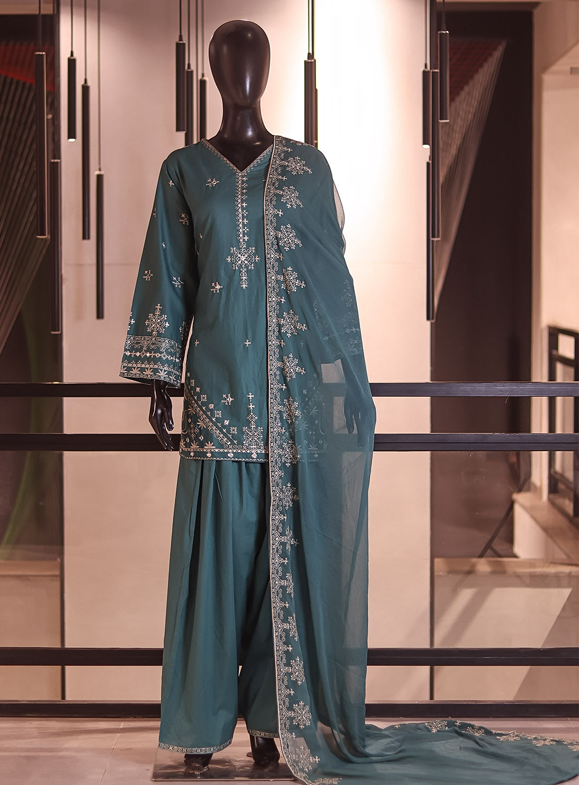 Royal Fashion Embroidered Cotton 3 Piece Stitched Suit RF26EP D-SNSC-W445 Sea Green Royal Fashion Embroidered Cotton 3 Piece Stitched Suit RF26EP D-SNSC-W445 Sea Green