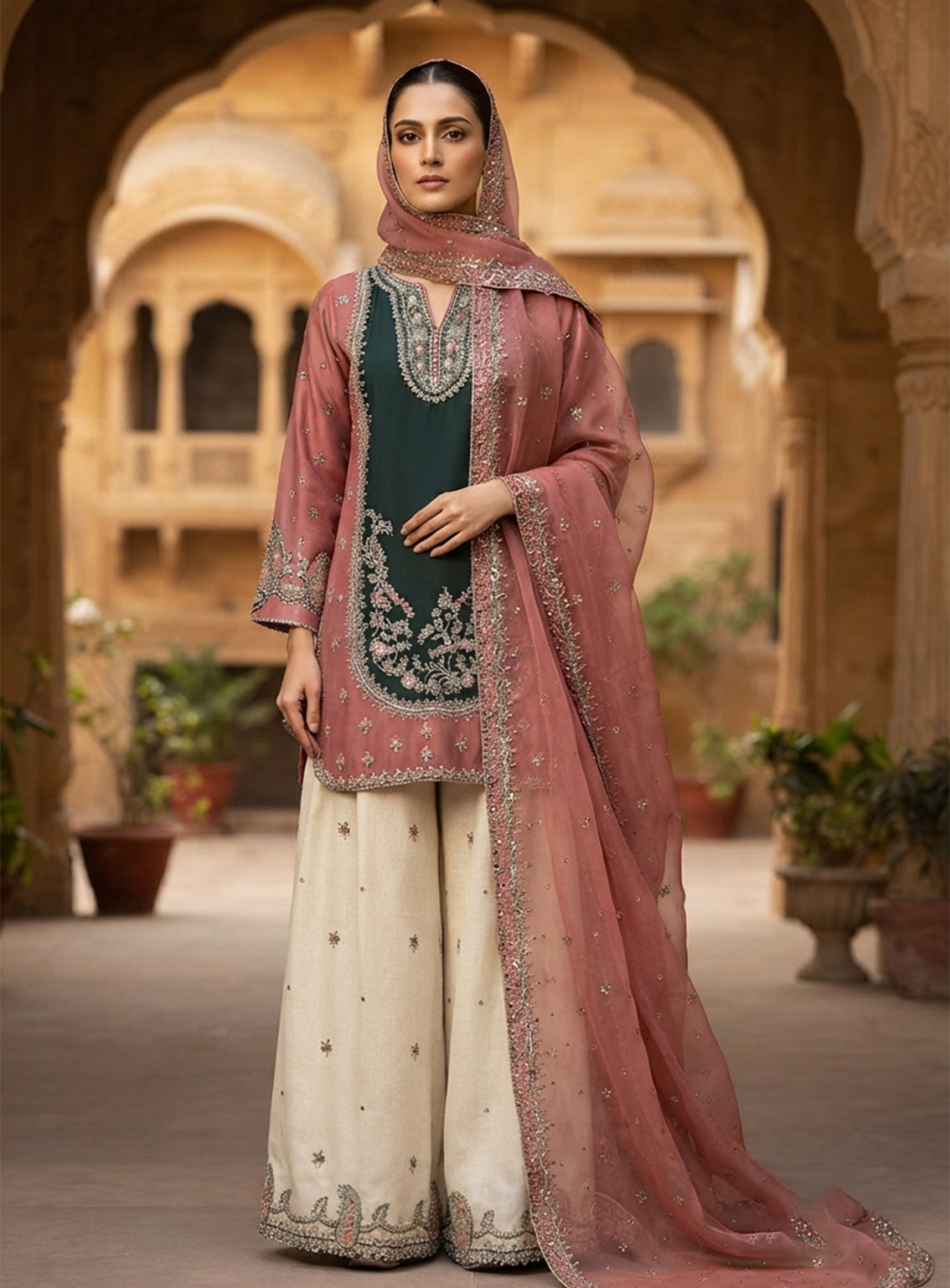 Royal Fashion Embroidered Lawn 3 Piece Stitched Suit RF26EP D-SB-01-BGN Royal Fashion Embroidered Lawn 3 Piece Stitched Suit RF26EP D-SB-01-BGN