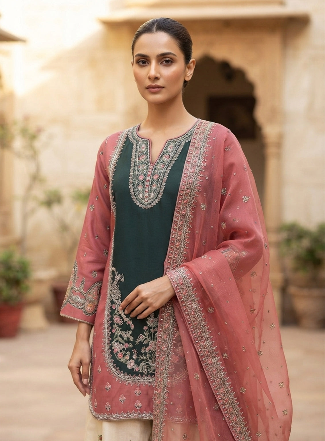 Royal Fashion Embroidered Lawn 3 Piece Stitched Suit RF26EP D-SB-01-BGN Royal Fashion Embroidered Lawn 3 Piece Stitched Suit RF26EP D-SB-01-BGN