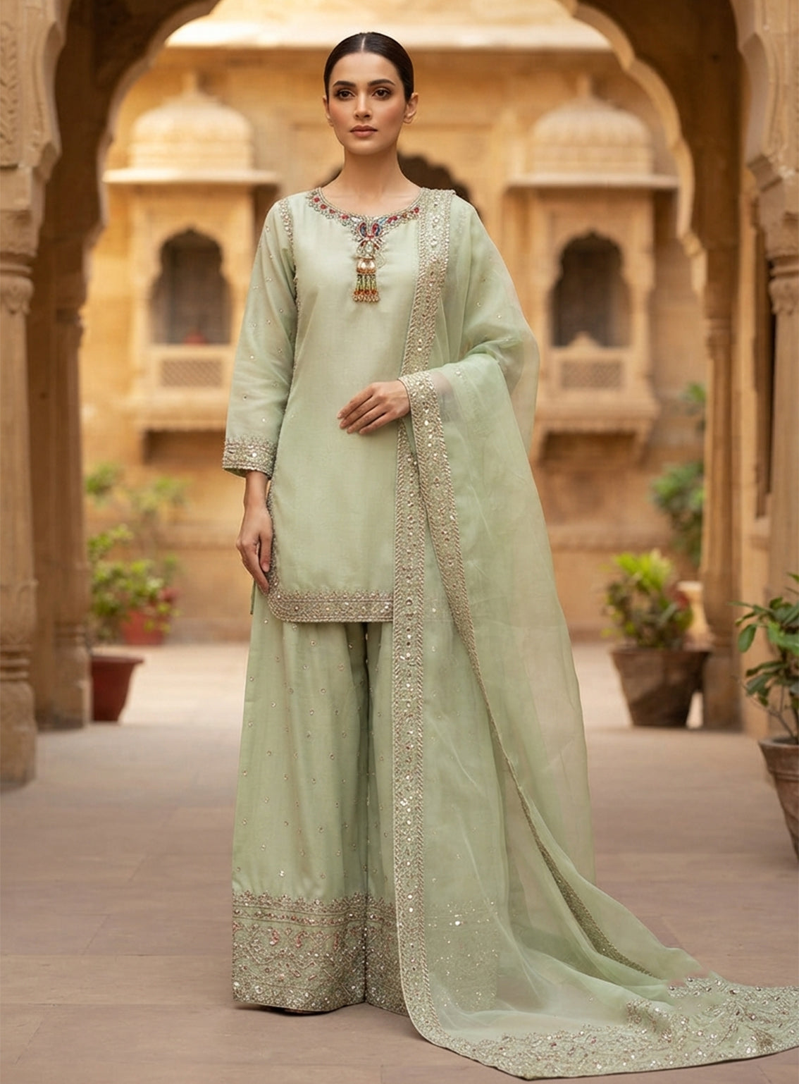 Royal Fashion Embroidered Lawn 3 Piece Stitched Suit RF26EP D-SB-02-LGN Royal Fashion Embroidered Lawn 3 Piece Stitched Suit RF26EP D-SB-02-LGN