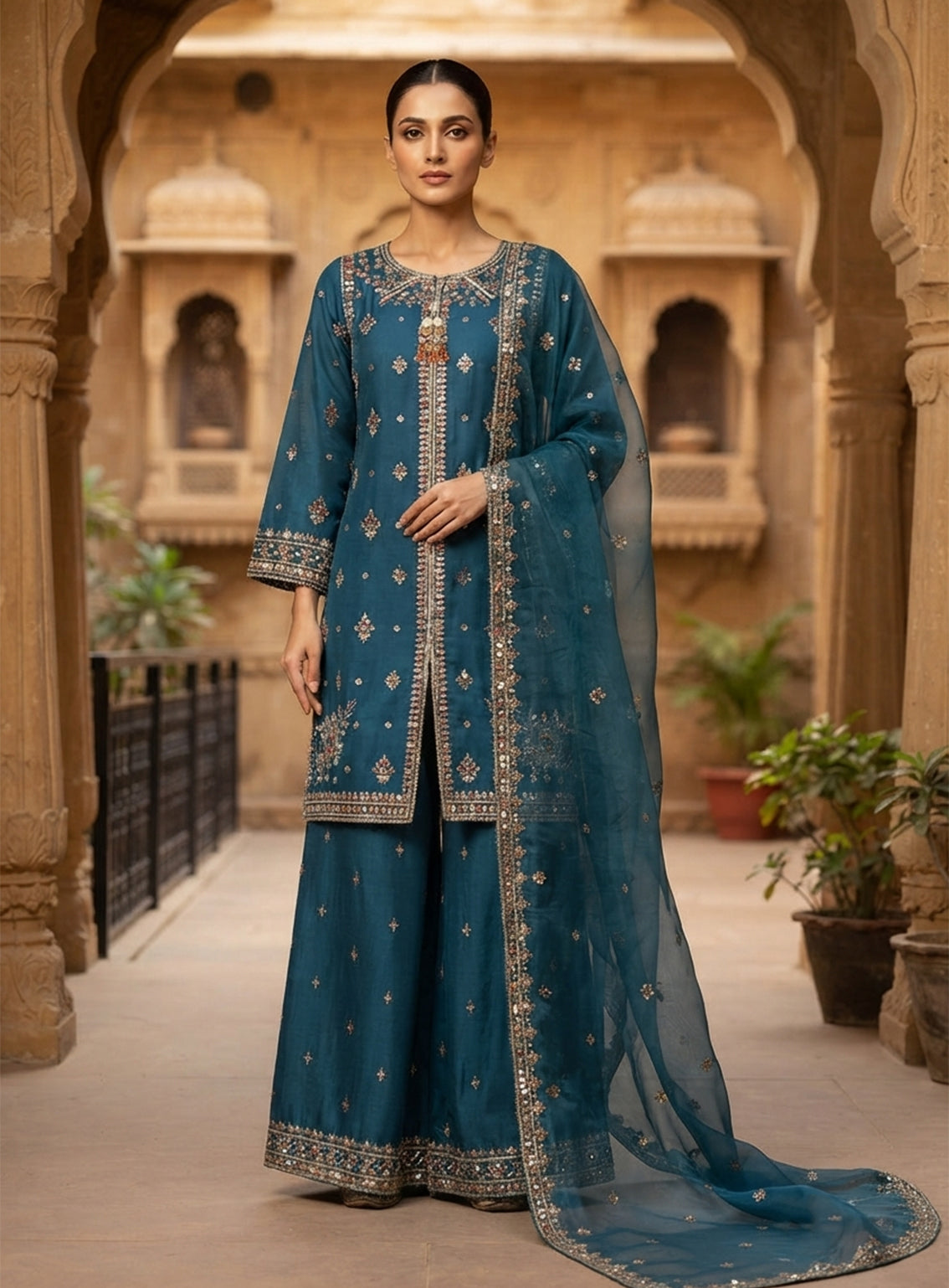 Royal Fashion Embroidered Lawn 3 Piece Stitched Suit RF26EP D-SB-03-BL Royal Fashion Embroidered Lawn 3 Piece Stitched Suit RF26EP D-SB-03-BL