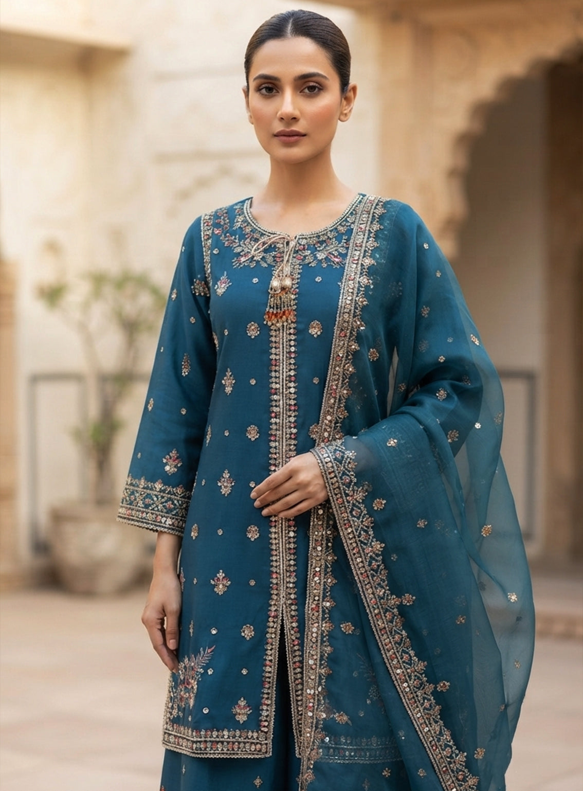 Royal Fashion Embroidered Lawn 3 Piece Stitched Suit RF26EP D-SB-03-BL Royal Fashion Embroidered Lawn 3 Piece Stitched Suit RF26EP D-SB-03-BL