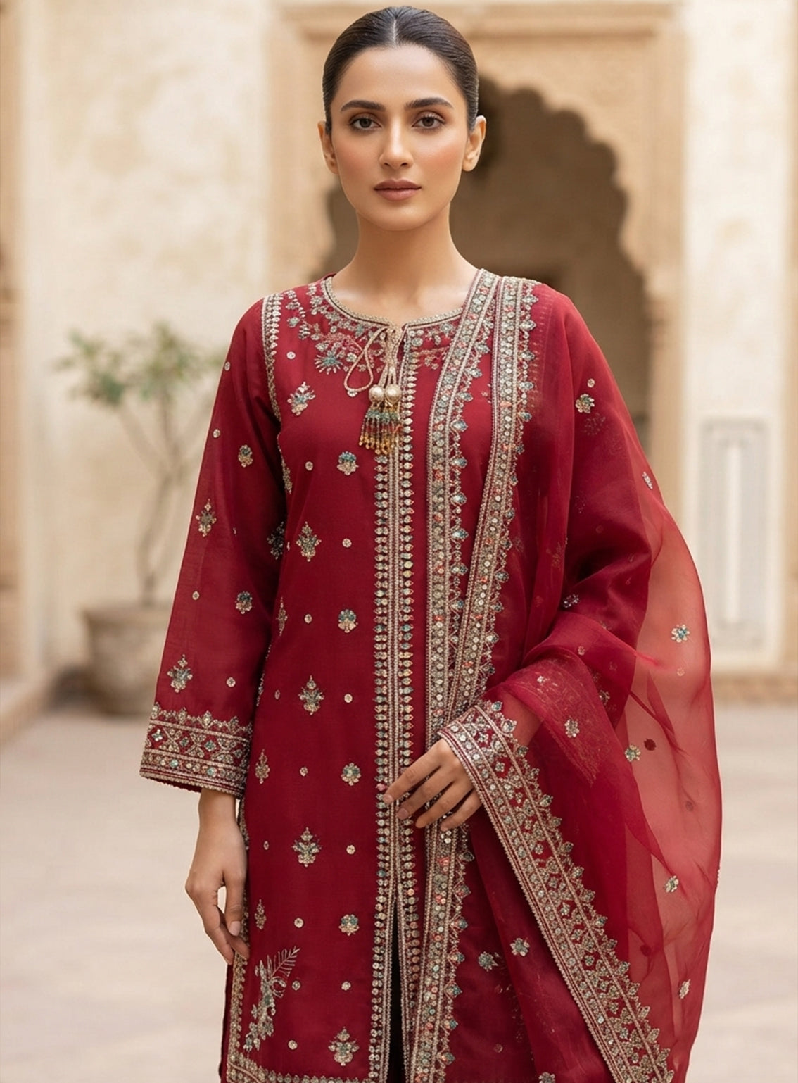 Royal Fashion Embroidered Lawn 3 Piece Stitched Suit RF26EP D-SB-03-MN Royal Fashion Embroidered Lawn 3 Piece Stitched Suit RF26EP D-SB-03-MN