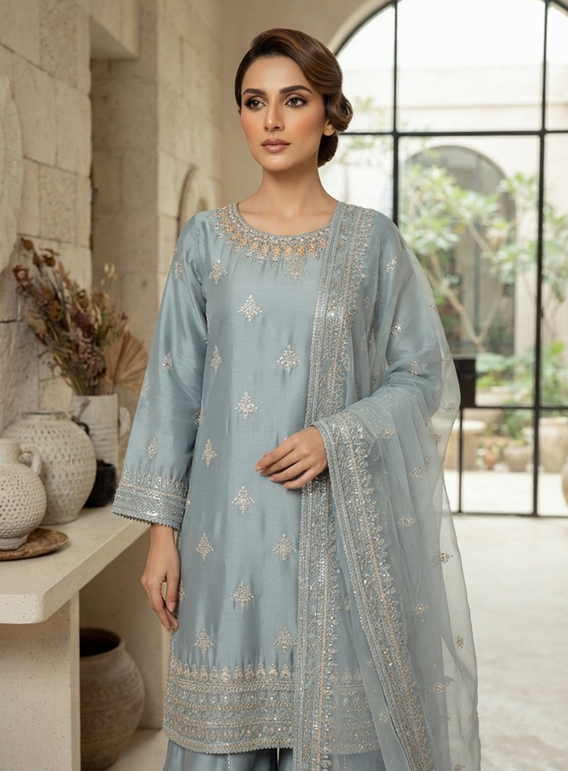 Royal Fashion Embroidered Lawn 3 Piece Stitched Suit RF26EP D-SB-04-SBL Royal Fashion Embroidered Lawn 3 Piece Stitched Suit RF26EP D-SB-04-SBL