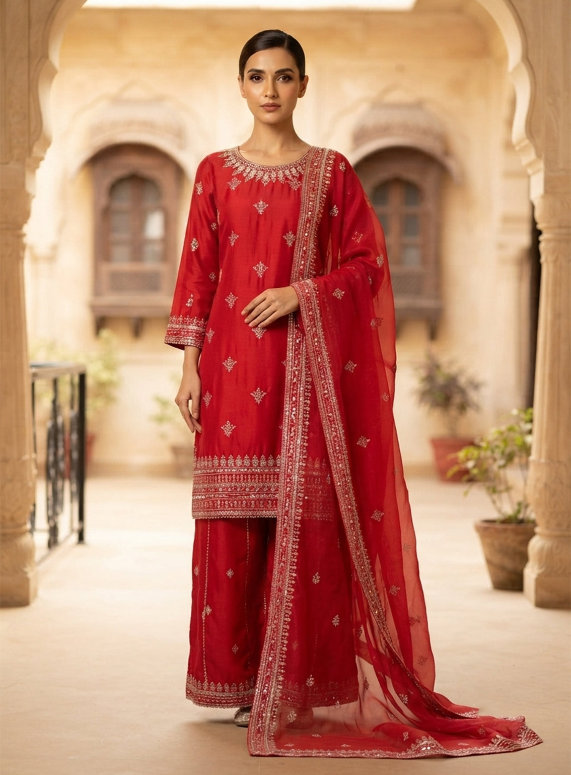 Royal Fashion Embroidered Lawn 3 Piece Stitched Suit RF26EP D-SB-04-SGPK Royal Fashion Embroidered Lawn 3 Piece Stitched Suit RF26EP D-SB-04-SGPK