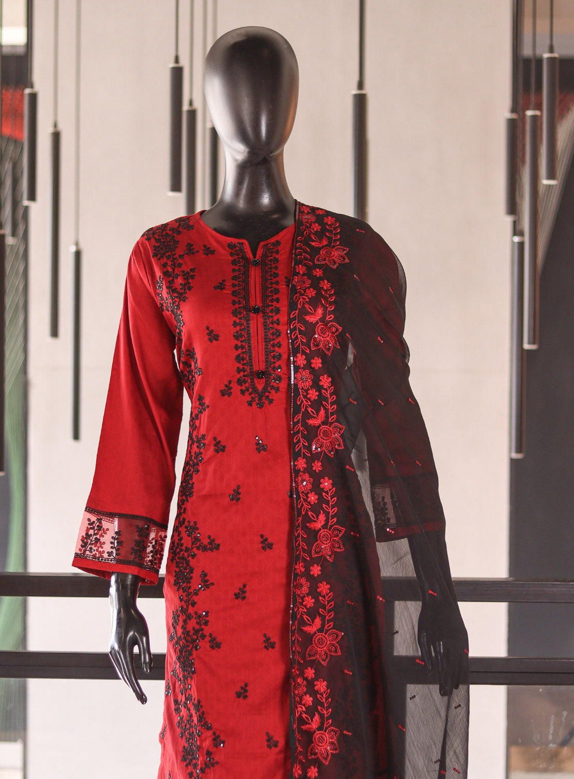 Royal Fashion Embroidered Lawn 3 Piece Stitched Suit RF26EP D-SNSC-365-RD Royal Fashion Embroidered Lawn 3 Piece Stitched Suit RF26EP D-SNSC-365-RD