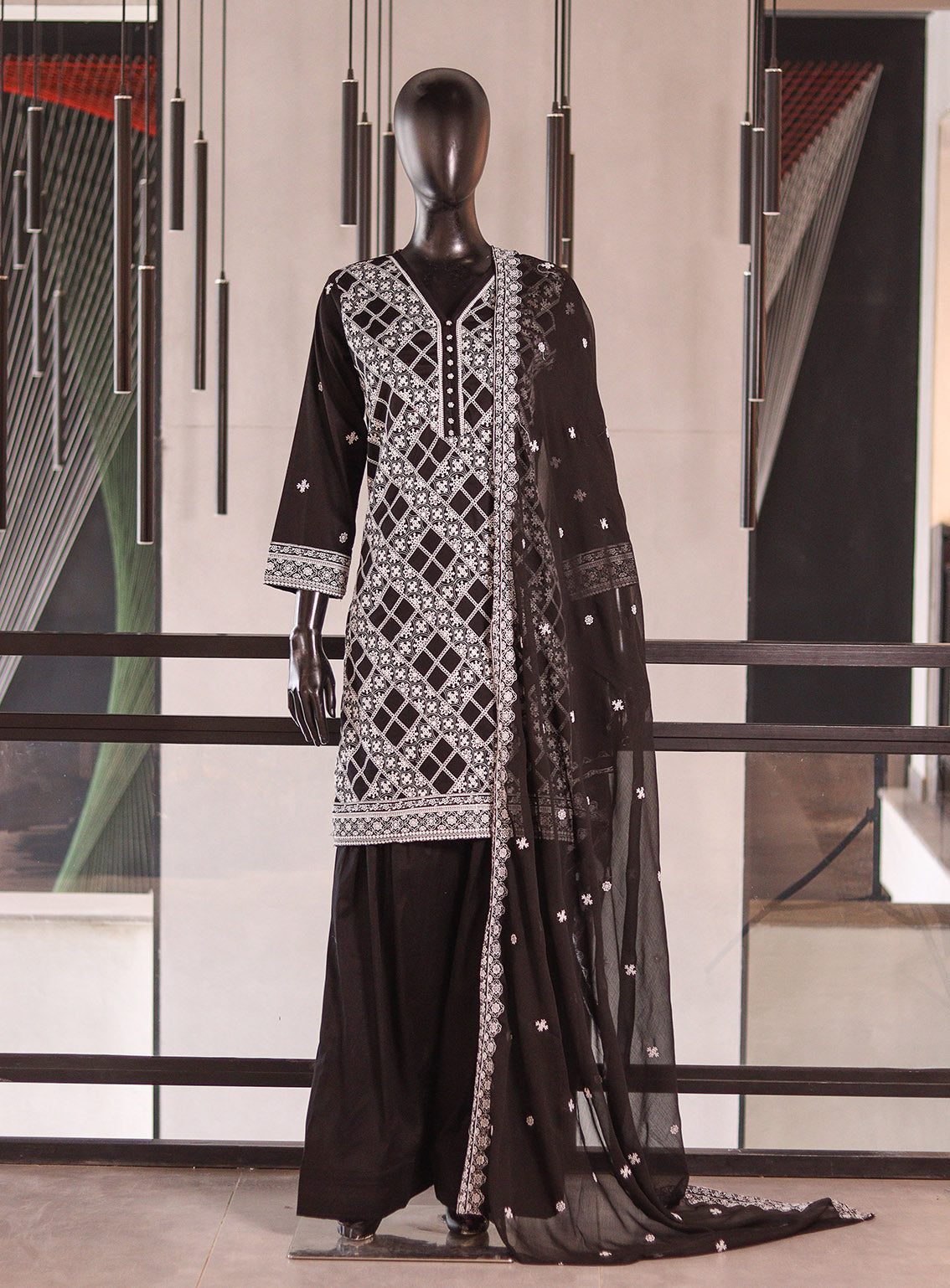 Royal Fashion Embroidered Lawn 3 Piece Stitched Suit RF26EP D-SNSC-412-BKWH Royal Fashion Embroidered Lawn 3 Piece Stitched Suit RF26EP D-SNSC-412-BKWH