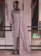 Royal Fashion Embroidered Lawn 3 Piece Stitched Suit RF26EP D-SNSC-BS-5MM-LTGY