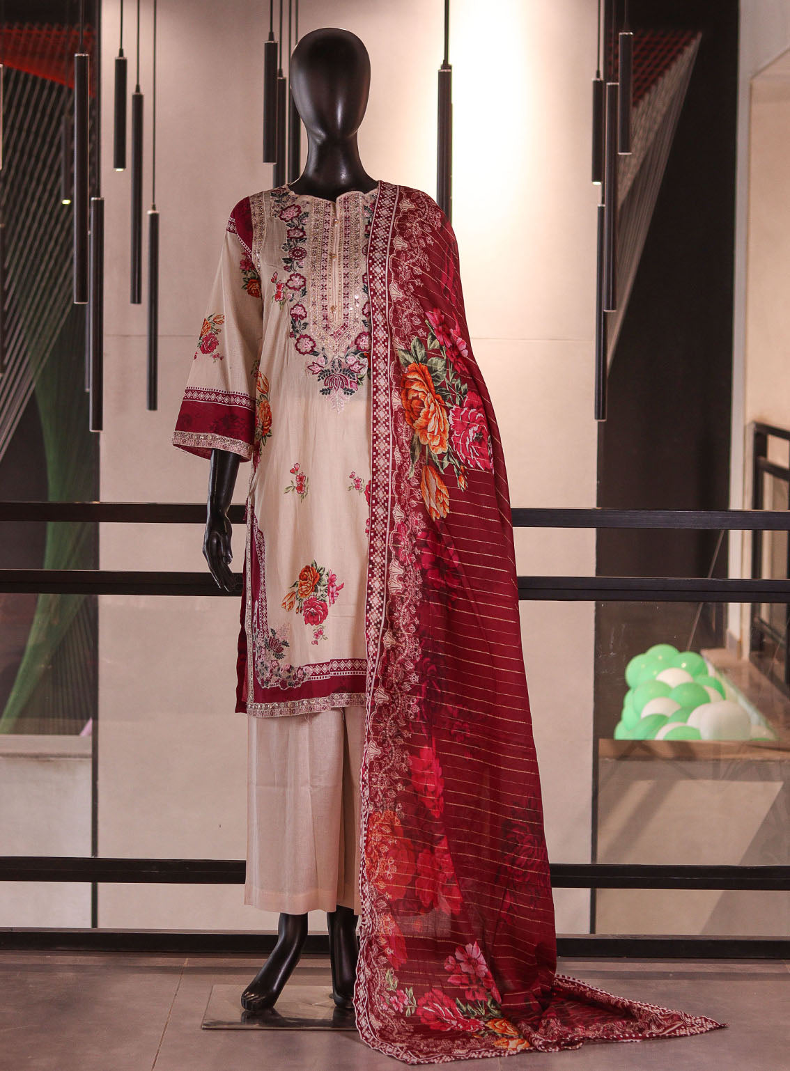 Royal Fashion Embroidered Lawn 3 Piece Stitched Suit RF26EP D-SNSC-C-415-CMML Royal Fashion Embroidered Lawn 3 Piece Stitched Suit RF26EP D-SNSC-C-415-CMML