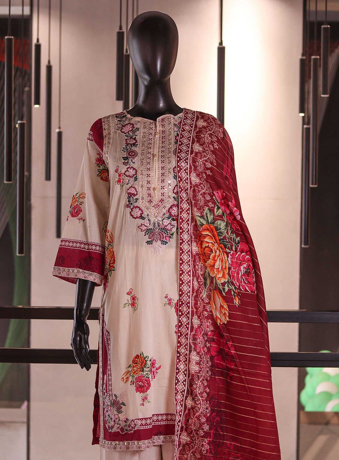 Royal Fashion Embroidered Lawn 3 Piece Stitched Suit RF26EP D-SNSC-C-415-CMML Royal Fashion Embroidered Lawn 3 Piece Stitched Suit RF26EP D-SNSC-C-415-CMML