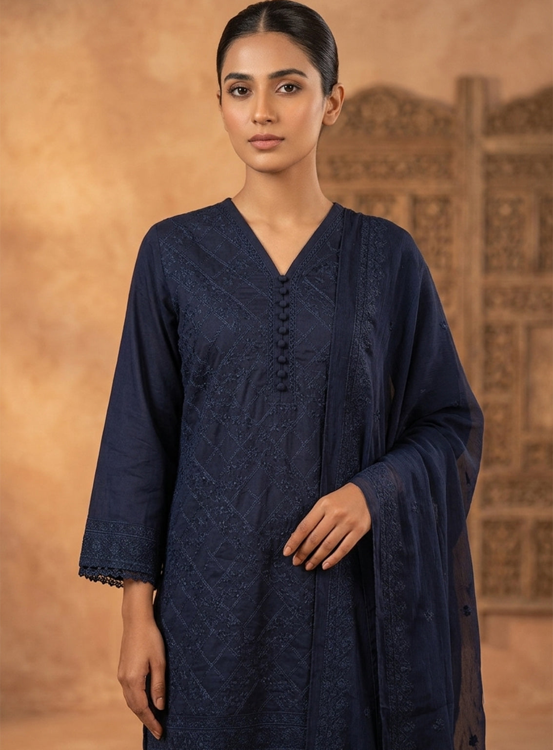 Royal Fashion Embroidered Lawn 3 Piece Stitched Suit RF26EP D-SNSC-D-SR445-BL Royal Fashion Embroidered Lawn 3 Piece Stitched Suit RF26EP D-SNSC-D-SR445-BL