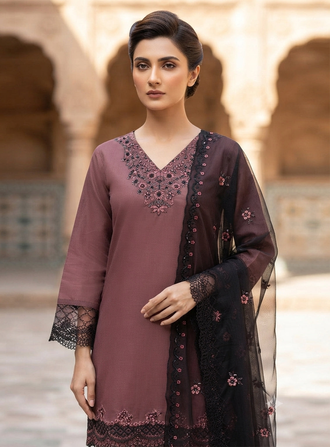 Royal Fashion Embroidered Lawn 3 Piece Stitched Suit RF26EP D-SNSC-SI-435-LPBK Royal Fashion Embroidered Lawn 3 Piece Stitched Suit RF26EP D-SNSC-SI-435-LPBK