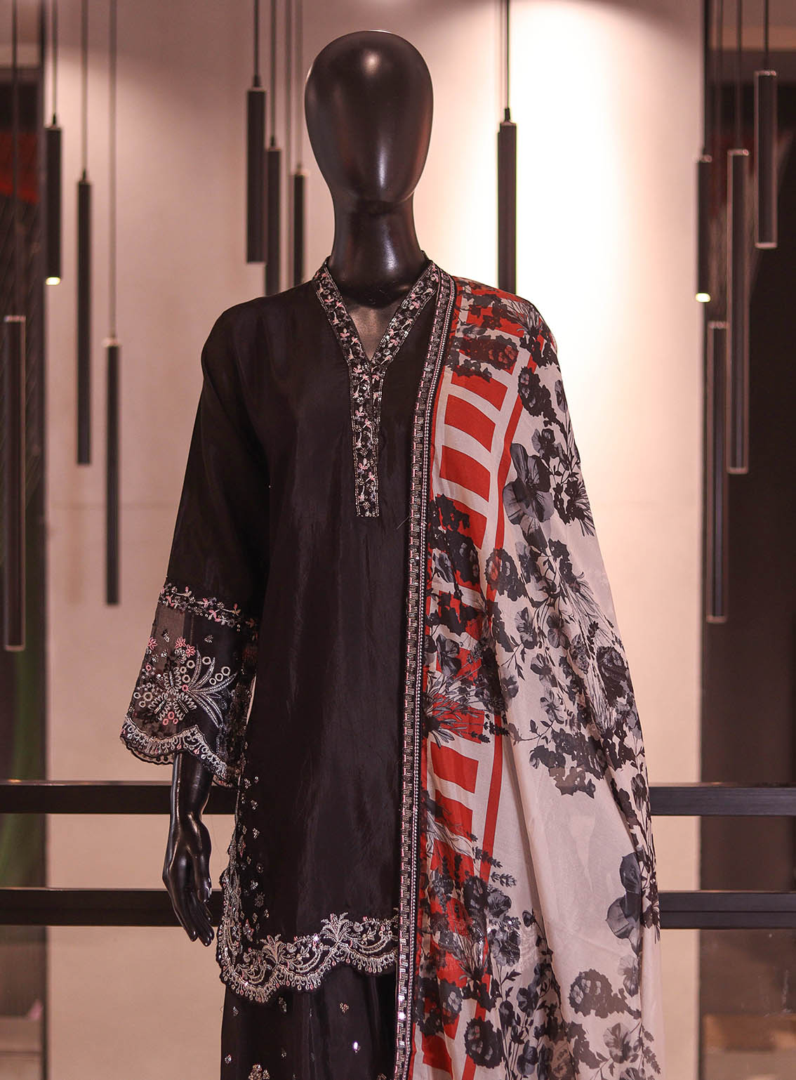 Royal Fashion Embroidered Raw Silk 3 Piece Stitched Suit RF26EP D-SB-09-BK Royal Fashion Embroidered Raw Silk 3 Piece Stitched Suit RF26EP D-SB-09-BK