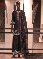 Royal Fashion Embroidered Raw Silk 3 Piece Stitched Suit RF26EP D-SB-10-BK