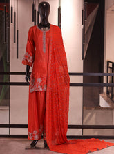 Royal Fashion Embroidered Raw Silk 3 Piece Stitched Suit RF26EP D-SB-10-OG