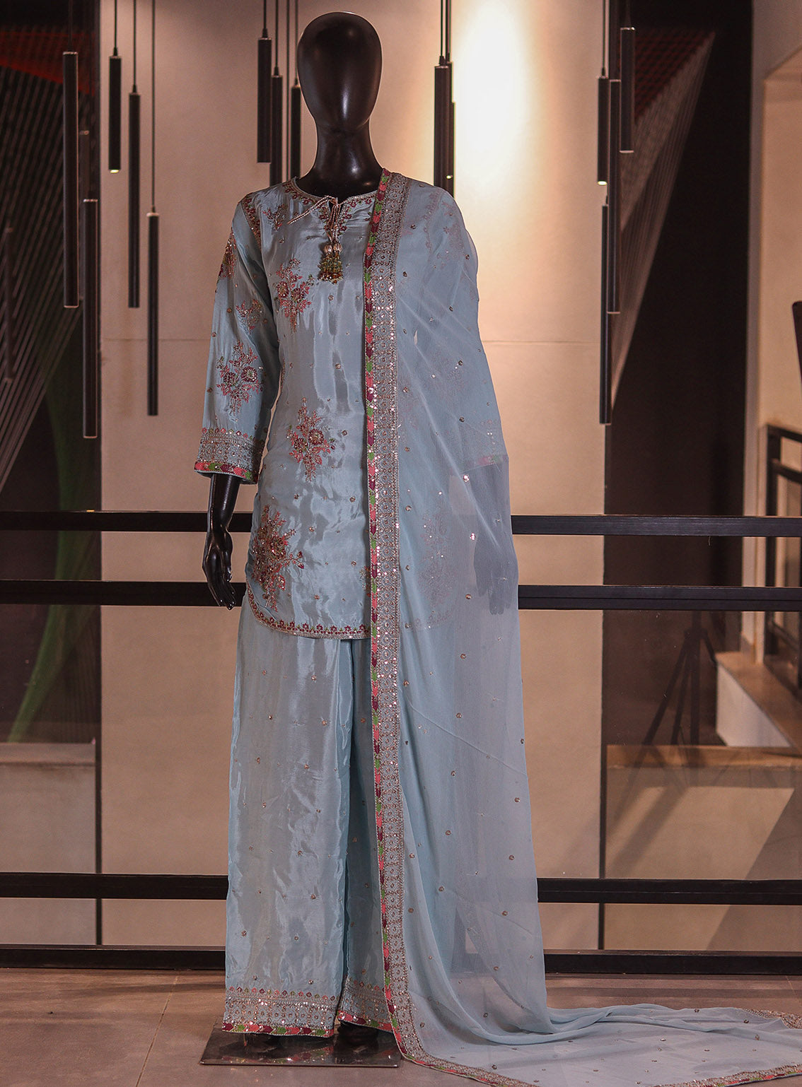 Royal Fashion Formal Embroidered Raw Silk 3 Piece Stitched Suit RF26EP D-SB-11 Feroze Royal Fashion Formal Embroidered Raw Silk 3 Piece Stitched Suit RF26EP D-SB-11 Feroze