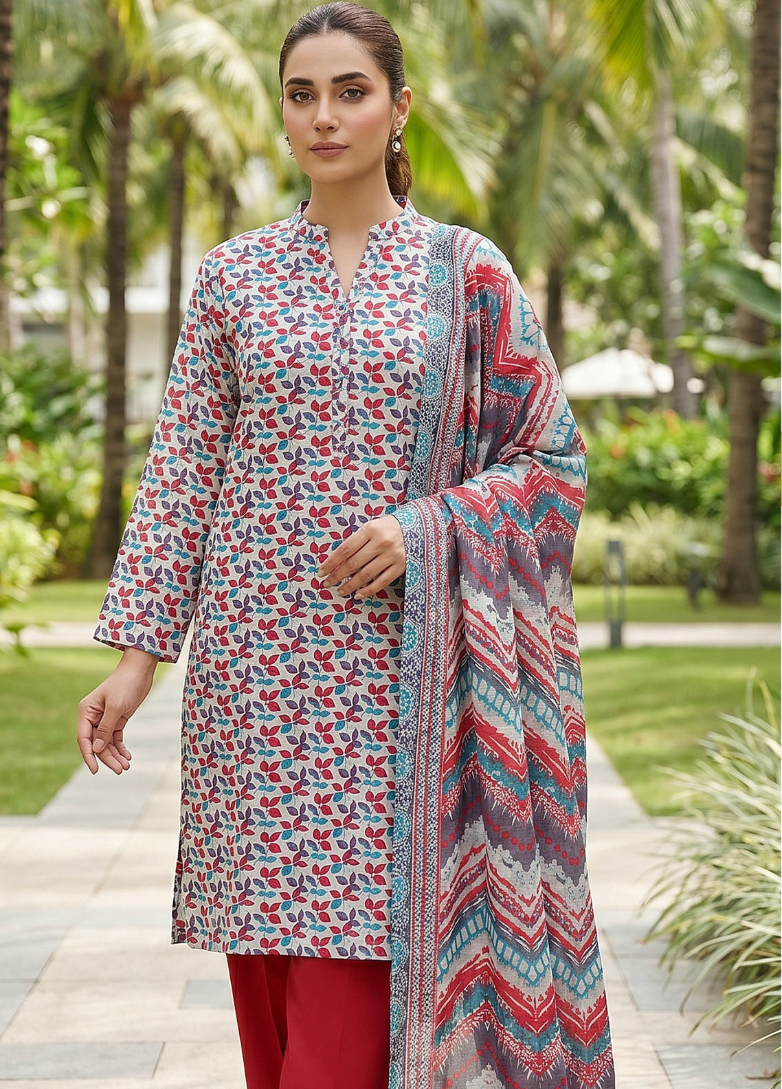 Royal Fashion Table Print 3 Piece Unstitched Suit RF26TP D-02 Royal Fashion Table Print 3 Piece Unstitched Suit RF26TP D-02