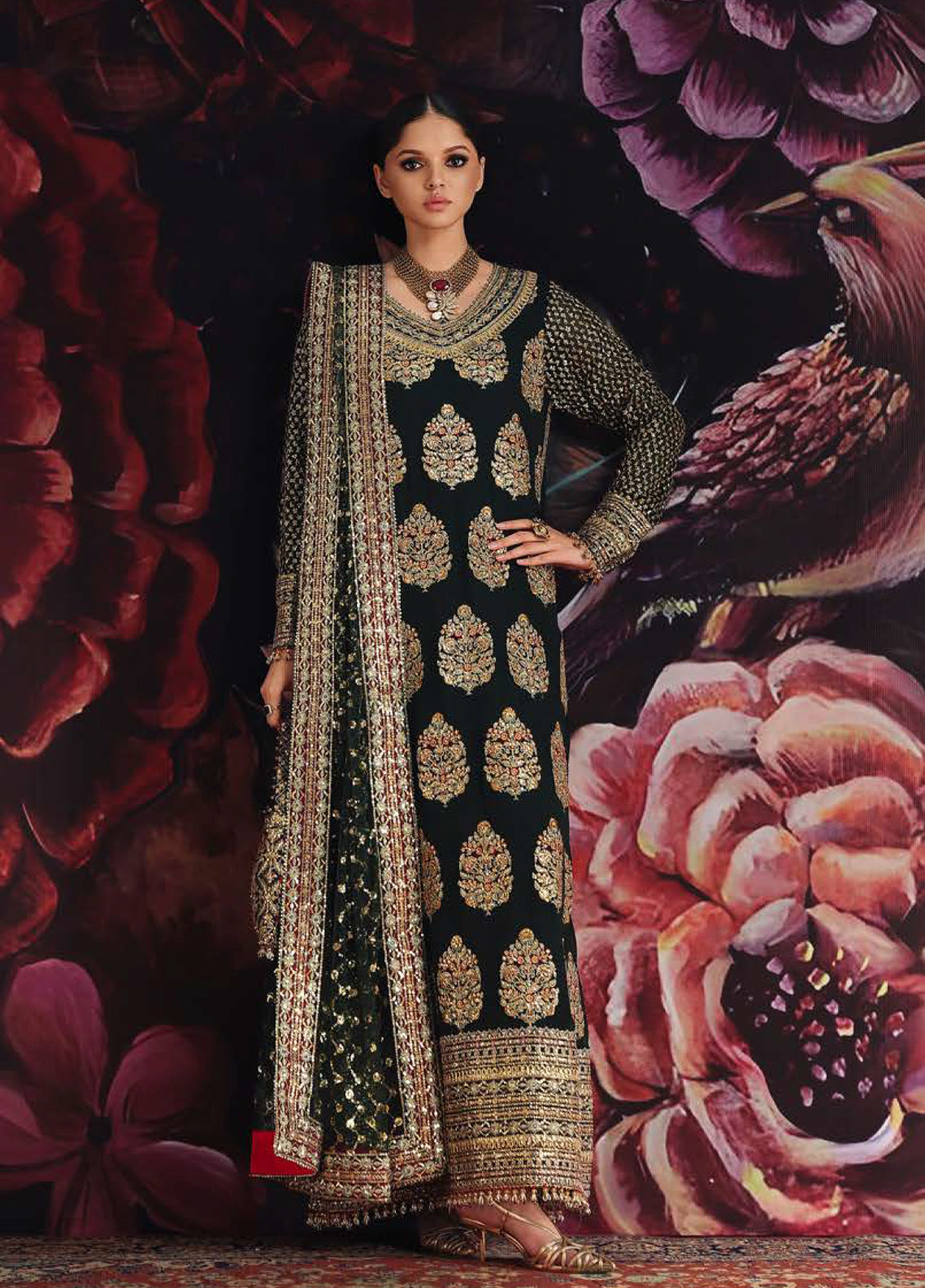 Royale Eternel By Roheenaz Embroidered Chiffon 3 Piece Unstitched Suit RNZ26REC D-02 CROWN JEWEL Royale Eternel By Roheenaz Embroidered Chiffon 3 Piece Unstitched Suit RNZ26REC D-02 CROWN JEWEL