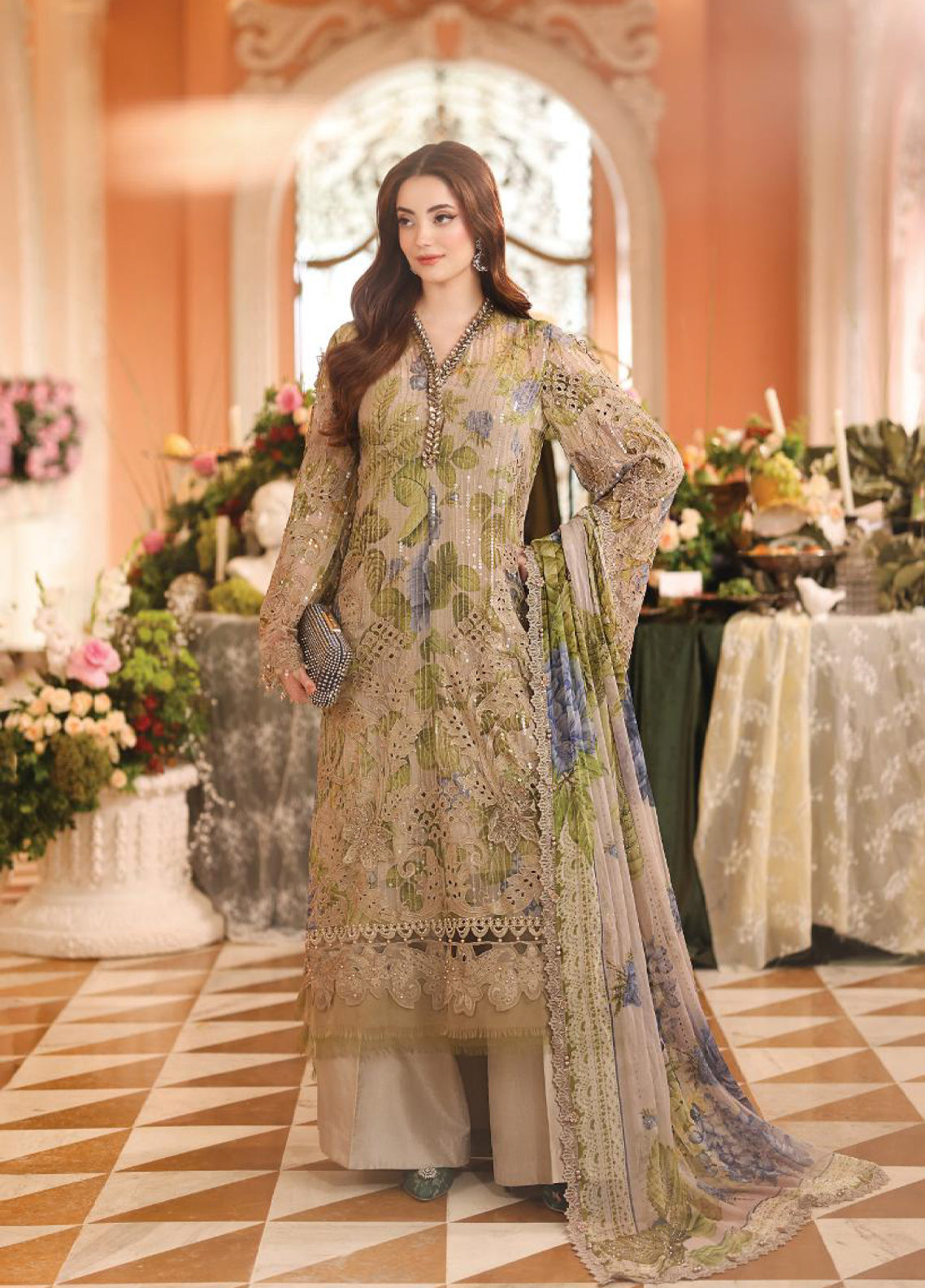 Royale Tea Affair By Maria B Embroidered Chiffon 3 Piece Unstitched Suit MB26MPC D-03 Royale Tea Affair By Maria B Embroidered Chiffon 3 Piece Unstitched Suit MB26MPC D-03