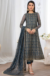 Meeral By Zarif Embroidered Net Unstitched 3 Piece Suit - 07