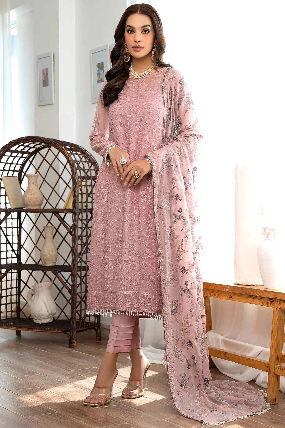 Meeral By Zarif Embroidered Chiffon Unstitched 3 Piece Suit - 03 Meeral By Zarif Embroidered Chiffon Unstitched 3 Piece Suit - 03
