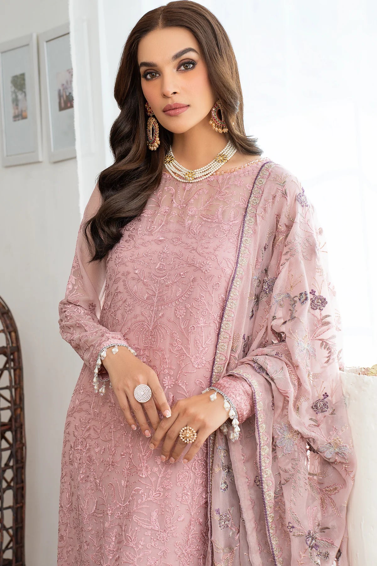 Meeral By Zarif Embroidered Chiffon Unstitched 3 Piece Suit - 03 Meeral By Zarif Embroidered Chiffon Unstitched 3 Piece Suit - 03