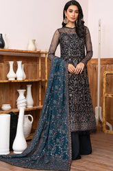 Meeral By Zarif Embroidered Net Unstitched 3 Piece Suit - 02