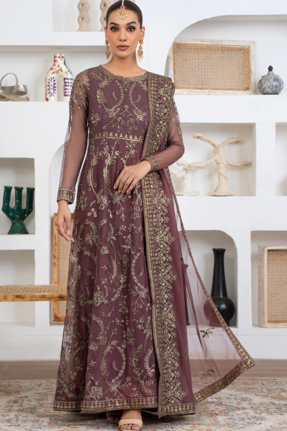 Meeral By Zarif Embroidered Net Unstitched 3 Piece Suit - 01 Meeral By Zarif Embroidered Net Unstitched 3 Piece Suit - 01