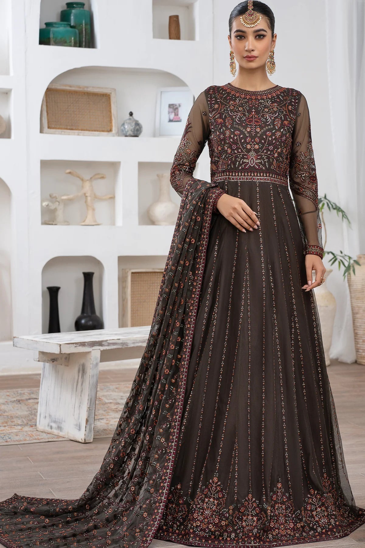 Meeral By Zarif Embroidered Net Unstitched 3 Piece Suit - 04 Meeral By Zarif Embroidered Net Unstitched 3 Piece Suit - 04