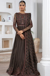 Meeral By Zarif Embroidered Net Unstitched 3 Piece Suit - 04